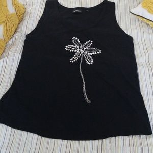 AVENUE NWOT BLACK MIXED MEDIA TANK TOP